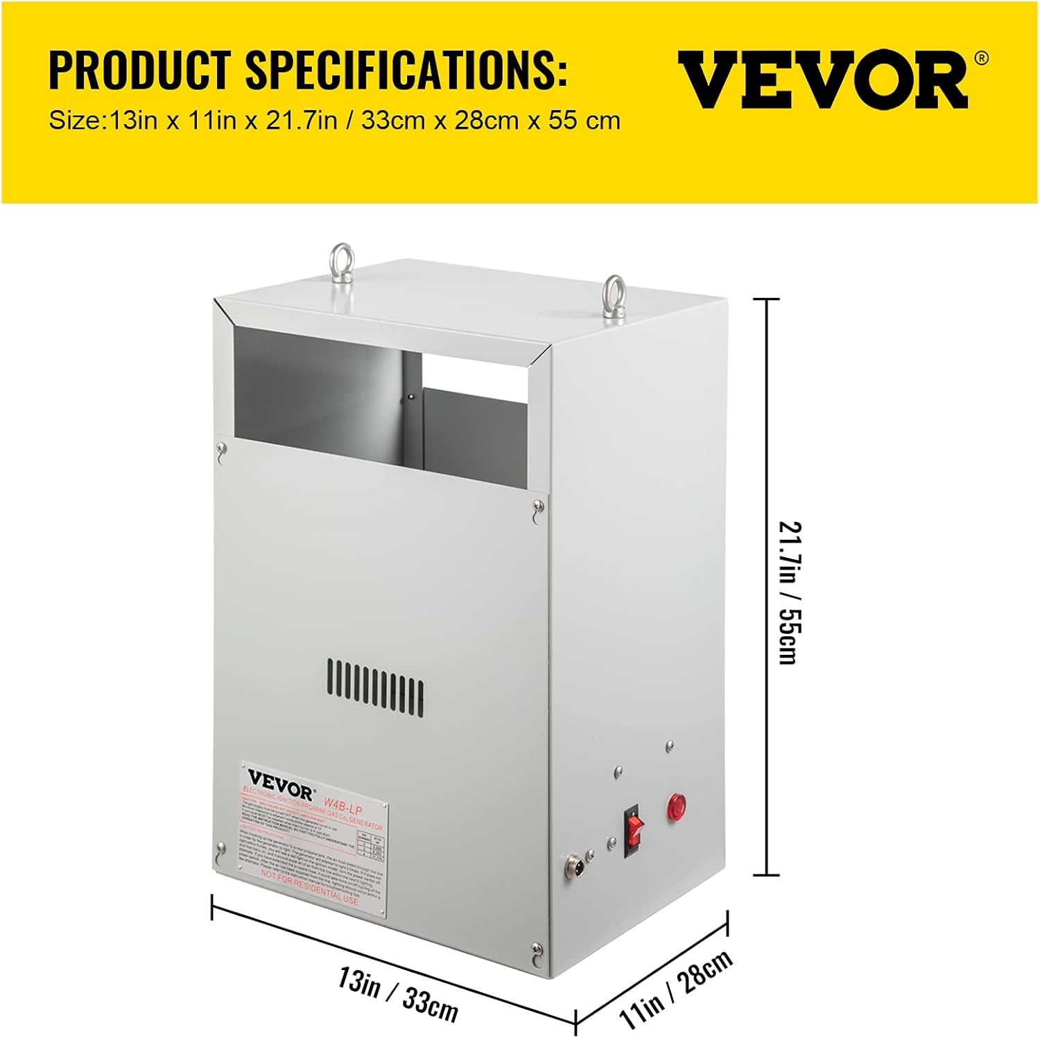 VEVOR CO2 Burner, 4 Brass Burner CO2 Generator for Plant, Liquid Propane LP Carbon Dioxide Generator, 11178 BTU/Hr, Built-In Electronic Ignition, for Greenhouse Green Tent Hydroponic Room Grow Room