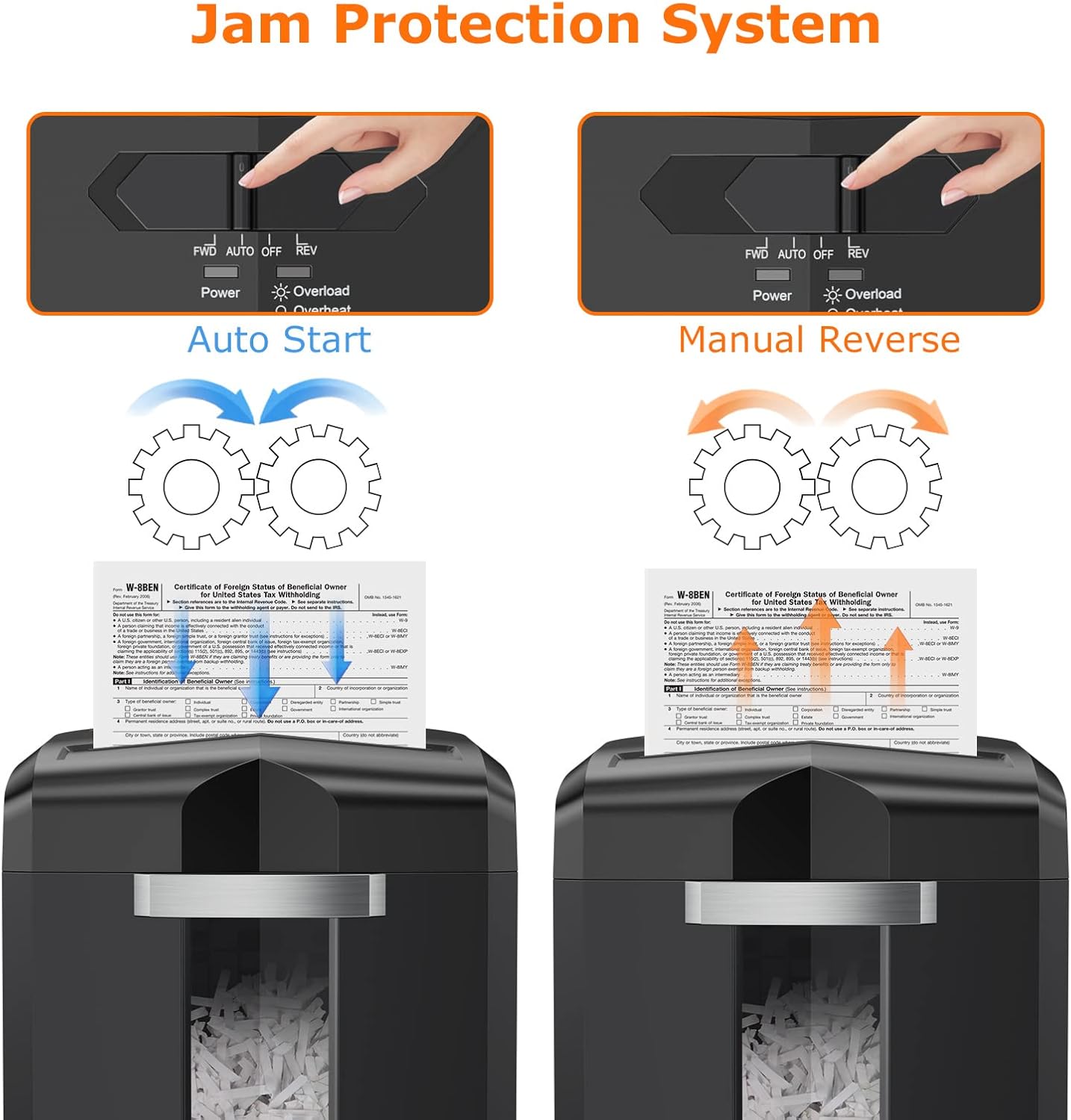 Bonsaii 14-Sheet Office Paper Shredder, 30-Minute Continuous Running Time, Credit Card/Staples Cross-Cut Shredders for Home Use Heavy Duty, Quiet Shredding Machine with Jam Proof System (C169-B)