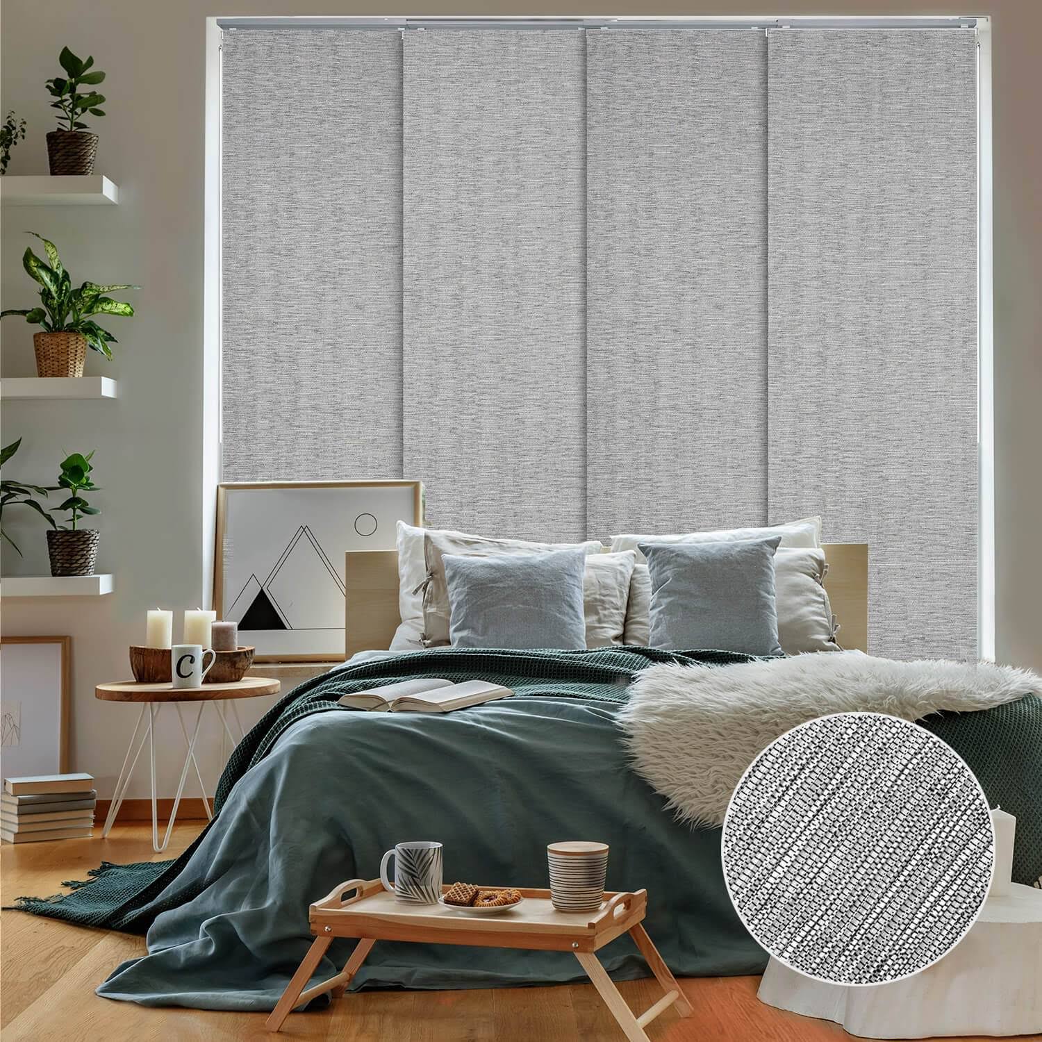 GoDear Design Munich Castle + 99.99% Blackout Adjustable Sliding Window Panel Track with 23 in. Slates Up to 86 in. W x 96 in. L