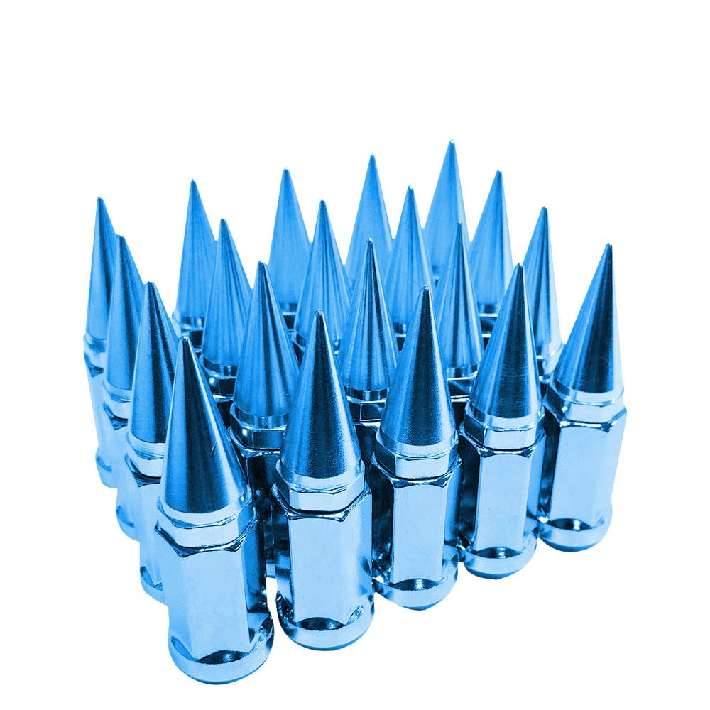 Set of 20 1/2 Extended Spike Tuner Wheel Rim Lug Nuts Tire Screws Refit (Neo Chrome) Pack of 2