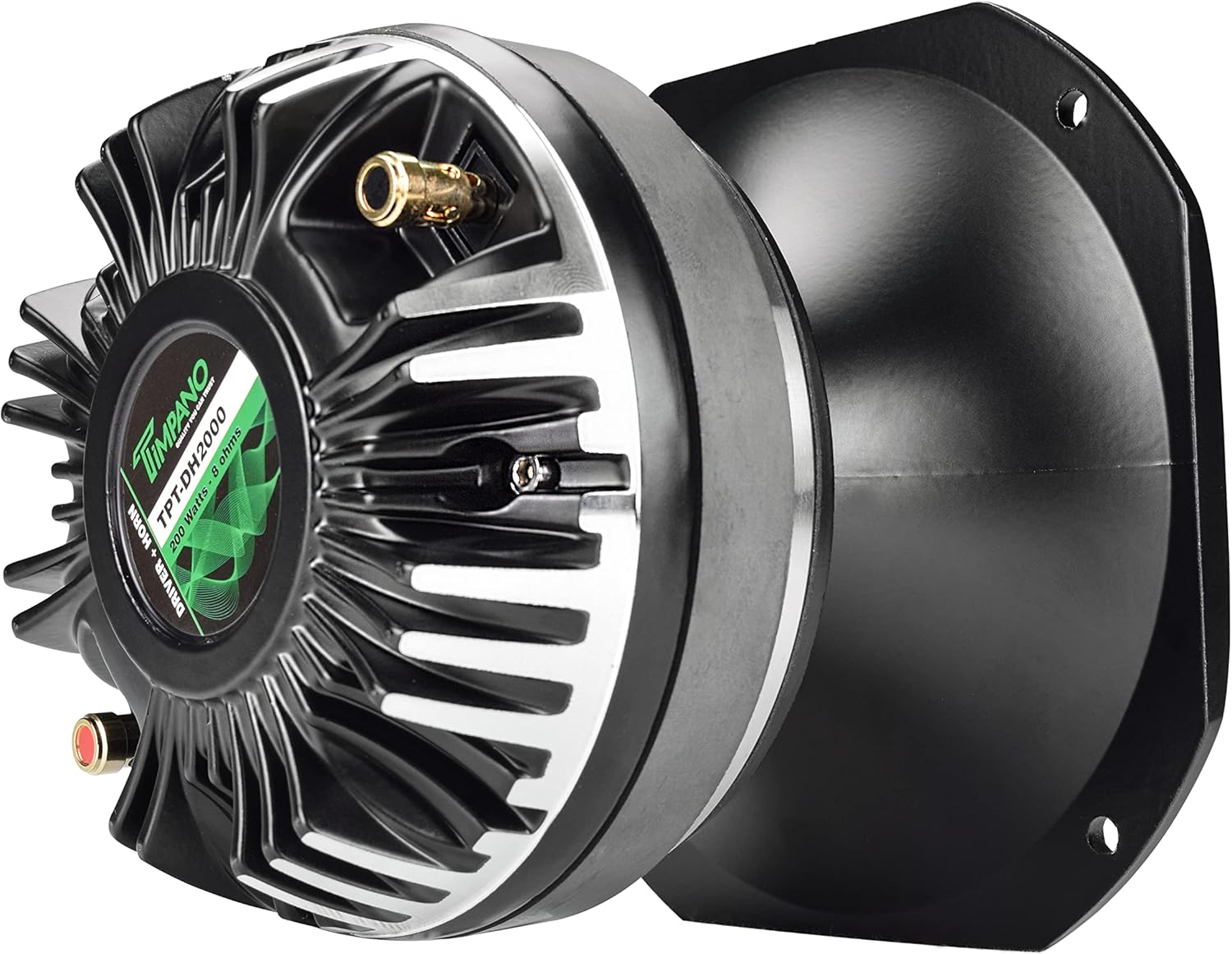 Timpano TPT-DH2000 2" Exit Compression Driver Horn 200 Watts Continuous Power 8 Ohm 109 dB Slim Profile Aluminum Horn + Ferrite Driver Pack of 2
