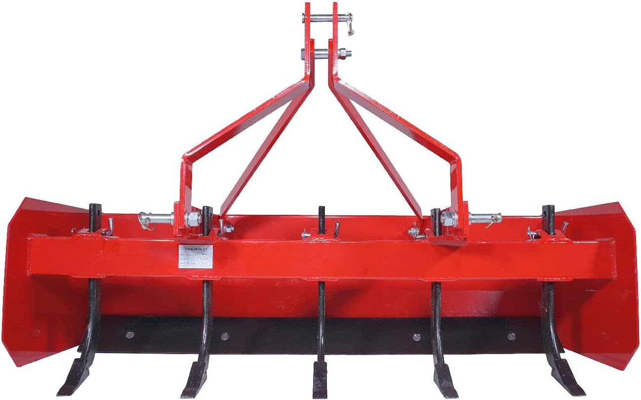 Titan 4' - 7' Box Blade Tractor Attachment Category 1 Cat 0 Scarifier Shank