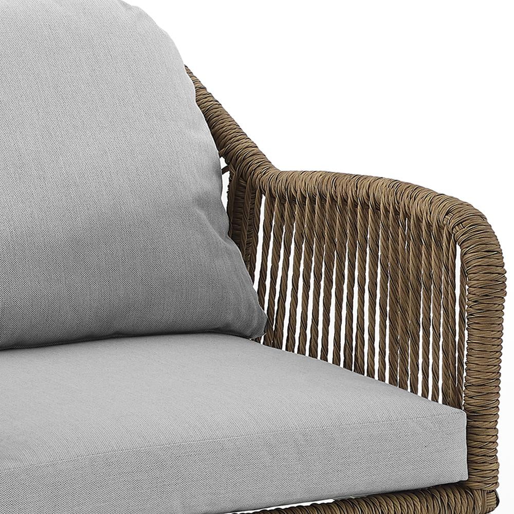 Crosley Furniture Haven 2Pc Outdoor Wicker Armchair Set in Gray & Brown