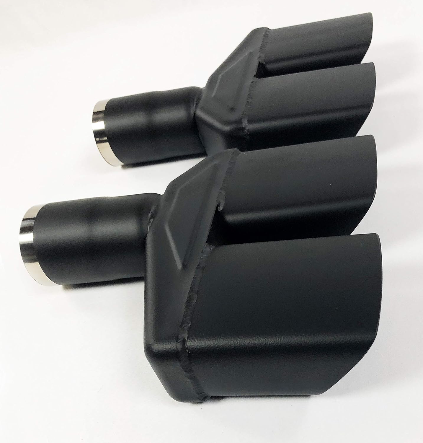 Exhaust Tips 2.25 in Inlet 8.25" X 2.00" Challenger 10.50 in Long Dual Stainless HT Black Wesdon Exhaust Tips Left/Right