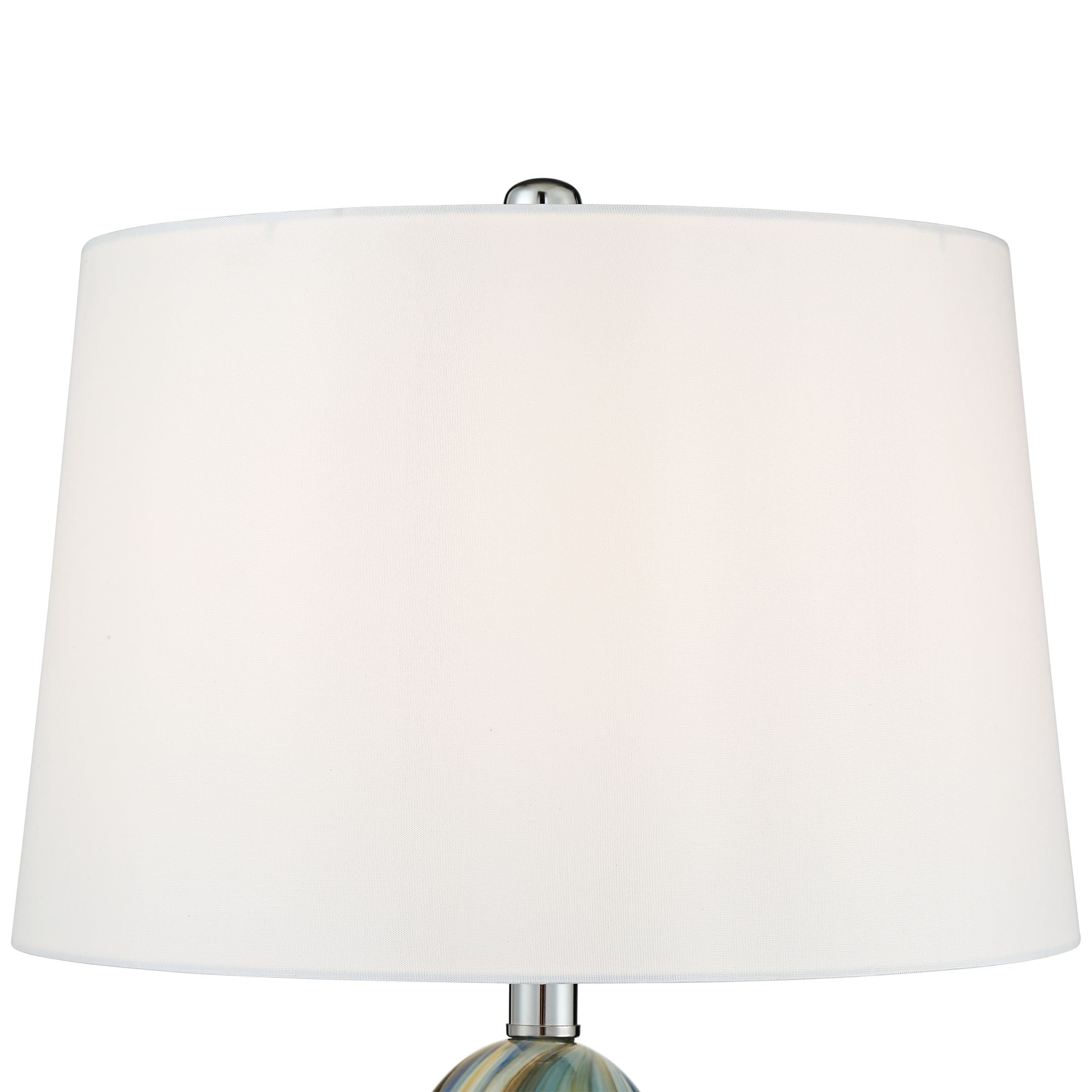 Possini Euro Design Pablo 27" Tall Modern Coastal Table Lamps Set of 2 Blue Art Glass Living Room Bedroom (Colors May Vary)