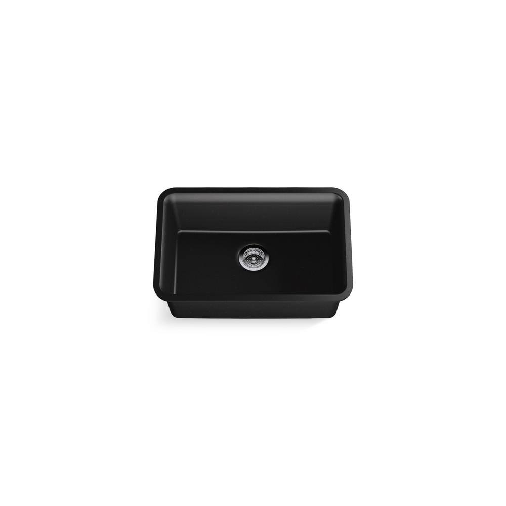 Kohler K-28000 Cairn 27-1/2x22 Undermount Single Basin Composite Kitchen Sink - Matte Black