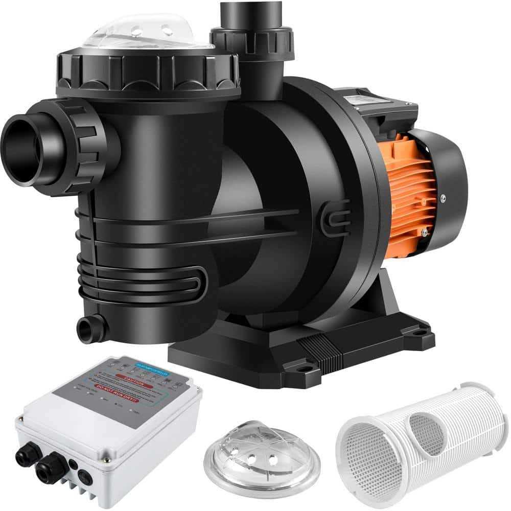 VEVOR Solar Swimming Pool Pump 1200W 136GPM Pool Heat Pump 72VDC Head 62 ft. w/ MPPT Controller and Powder Cord for Park Pool - Shop Hardware Tools Online Store