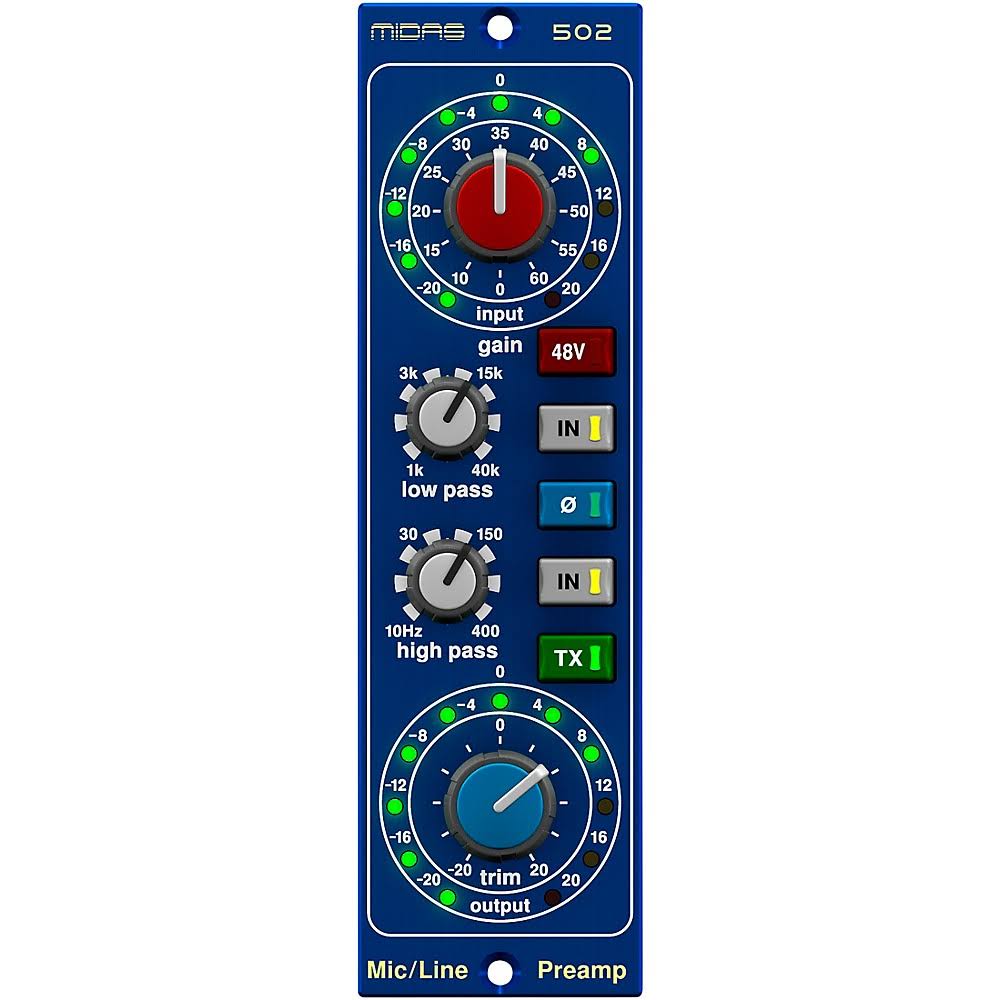 Midas 502 Microphone Preamplifier 500-Series