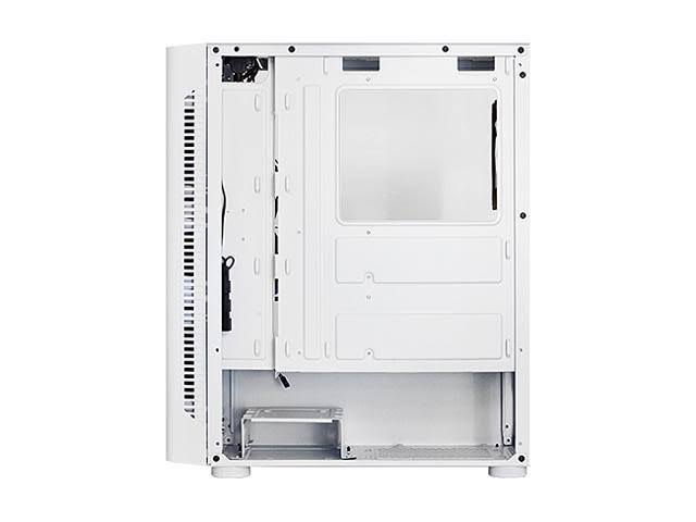 Montech X1 White - Compact ATX Mid Tower Case - High Airflow, Front Mesh VENTILATION, Tempered Glass Side PANEL, Pre-Installed 4