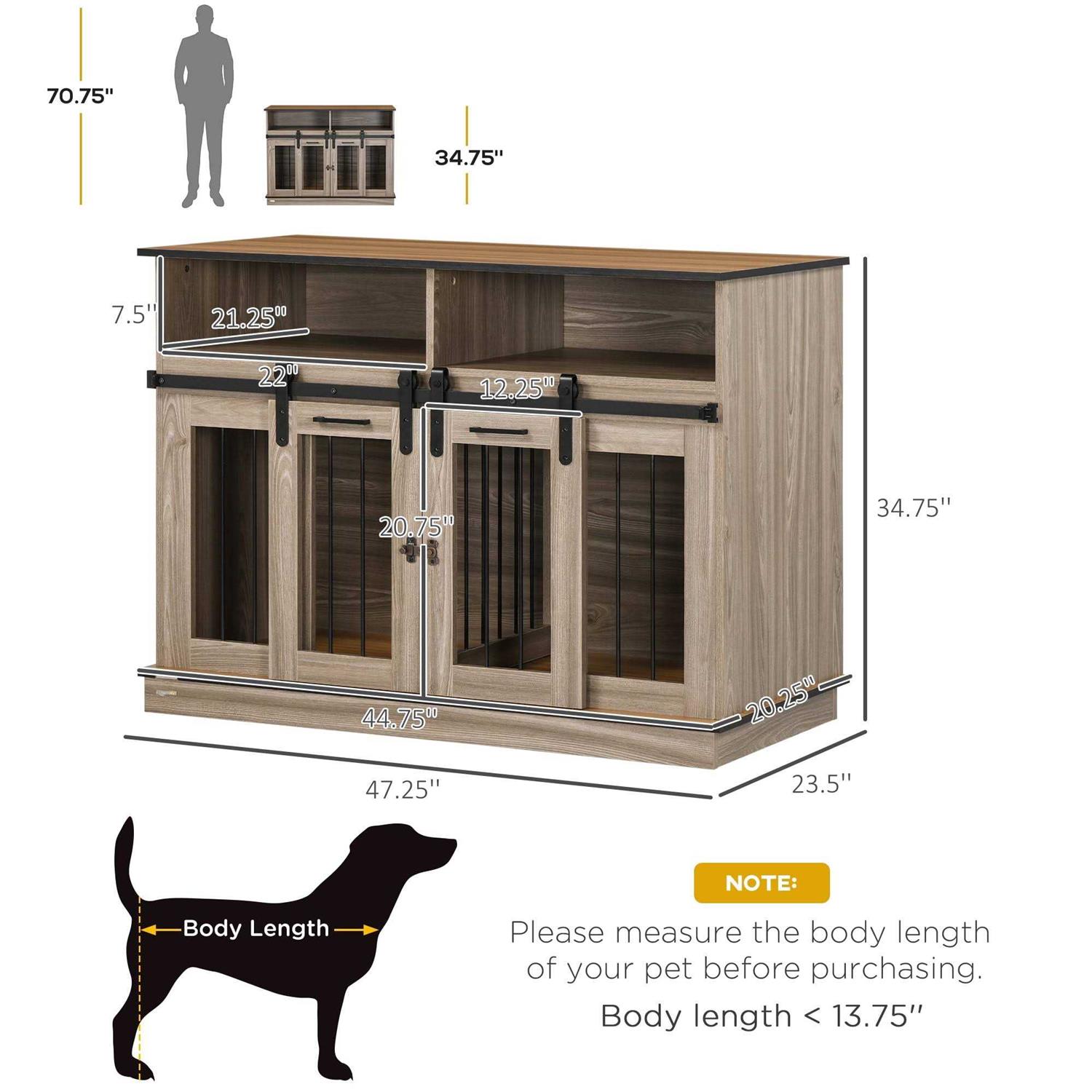 PawHut Dog Crate Furniture for Large Dogs Double Dog Kennel for Small Dogs with Shelves - Pet Supplies online store