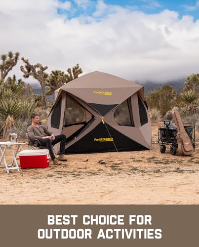 FanttikOutdoor Alpha C4 Ultra Camping Tent 4 Person Pop Up Instant Cabin Setup in 60 Seconds Portable Hub Tent with Rainfly & Windproof for Outdoor Camping & Overlanding