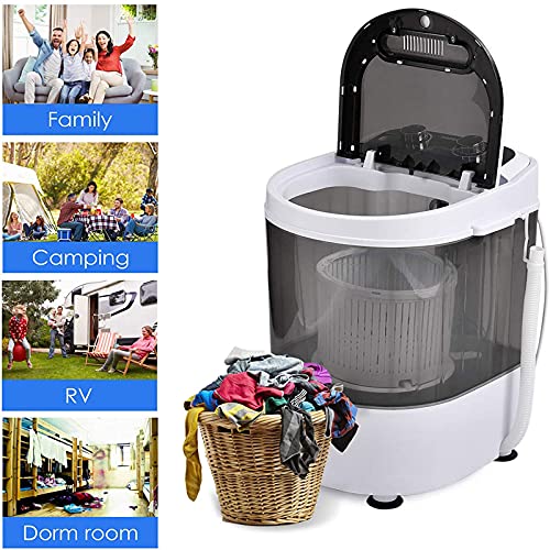 Portable Compact Washing Machine w/Washer and Spinner, 10 lbs Washing Capacity, Stackable Washer and Dryer, Portable Washer and Dryer Combo for Apartments, Condos, RVs, Camping