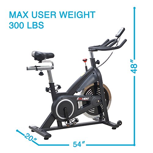 EFITMENT Indoor Cycle Bike, Magnetic Cycling Trainer Exercise with Belt Drive, LCD Monitor and Pulse Monitor