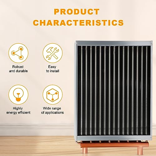 24x24 Heat Exchanger Water To Air With Copper Ports High Heat Energy for Hot Air Wood Furnace Plenum And Hydronic Heating