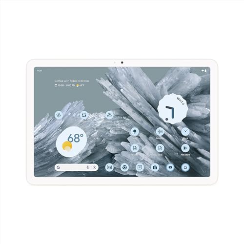 Google Pixel Tablet with Charging Speaker Dock - Android Tablet with 11-Inch Screen, Smart Home Controls, and Long-Lasting Battery - Porcelain/Porcelain - 128 GB