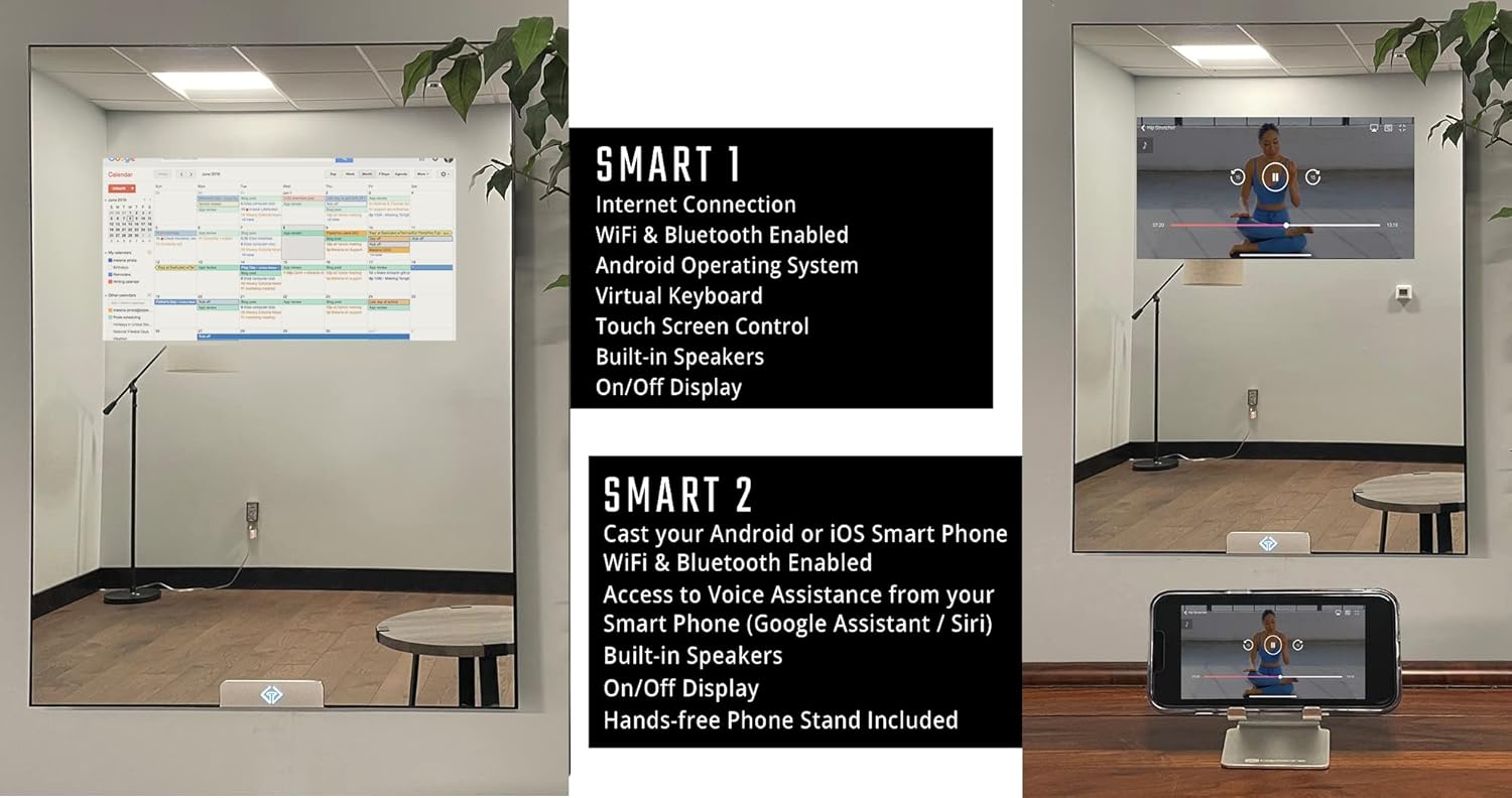 Capstone Touch Screen Smart Mirror 60 x 23 - Full Length - WI-FI / Download APPS / Bluetooth / Casting / Streaming