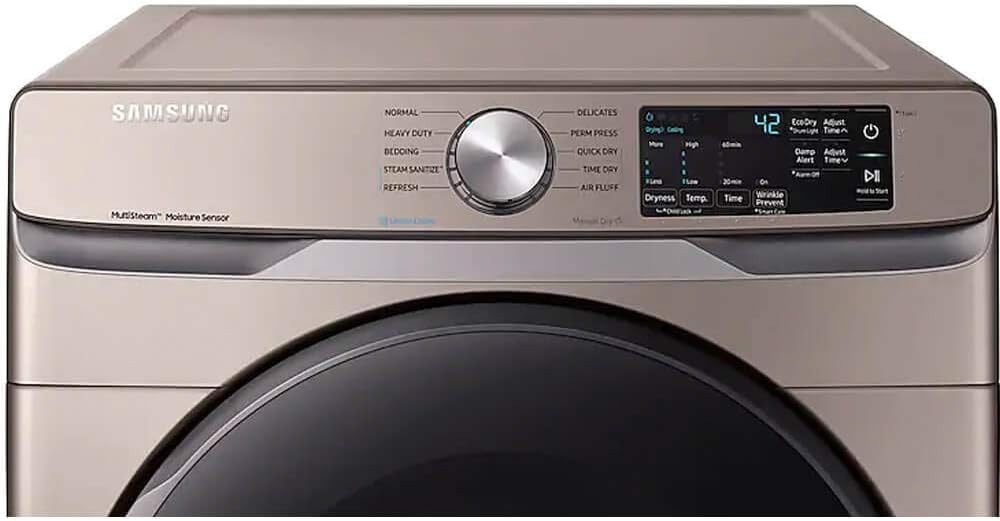 SAMSUNG DVE45R6100C 7.5 cu. ft. Electric Dryer with Steam Sanitize+ in Champagne