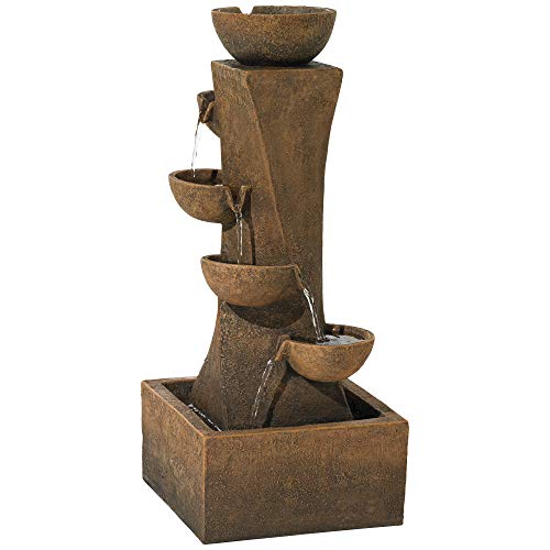 Modern Cascade 34 1/2" High Rustic Garden Fountain