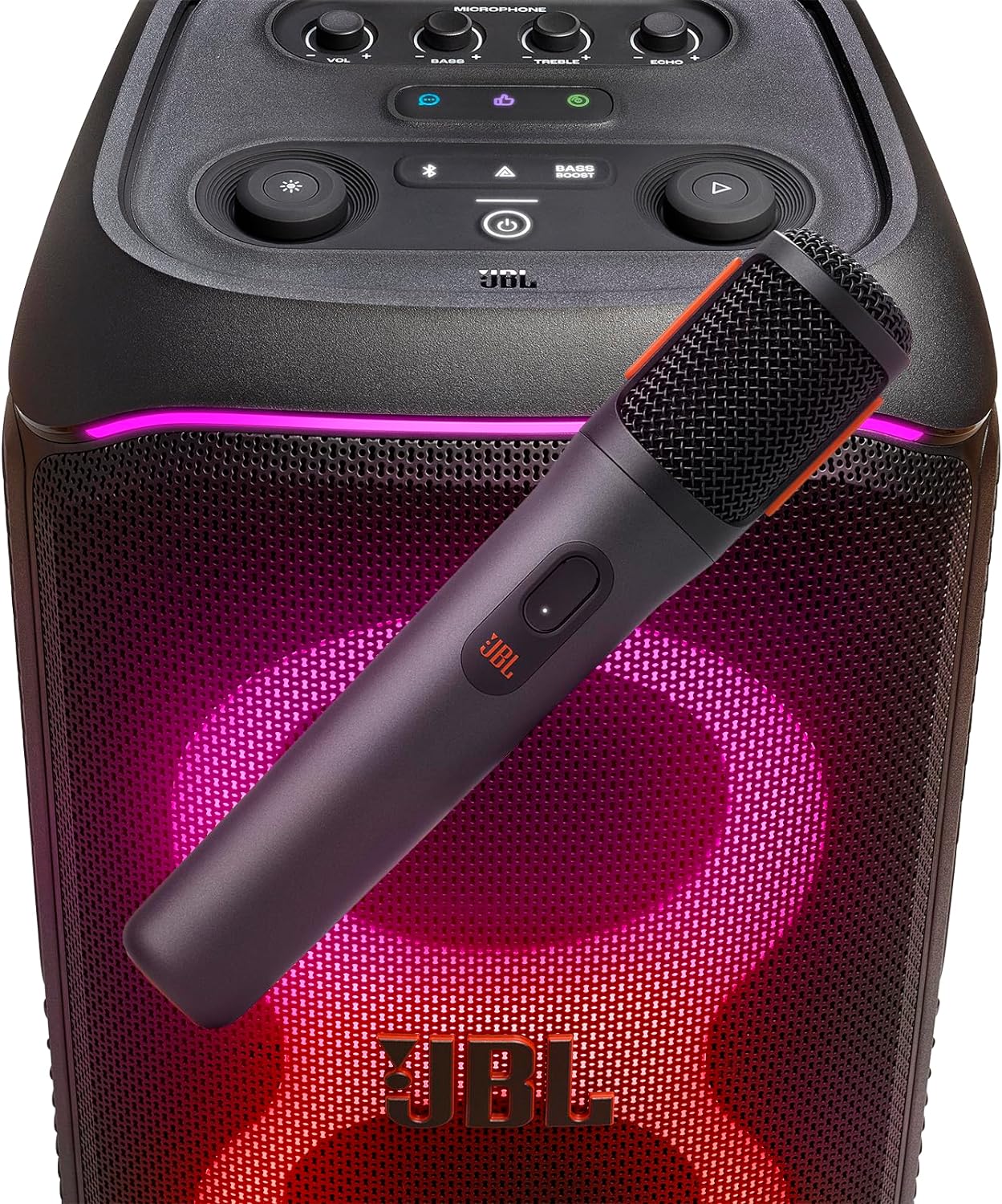 JBL PartyBox 710 Speaker with Lights, Wheels and 2 Wireless Mics