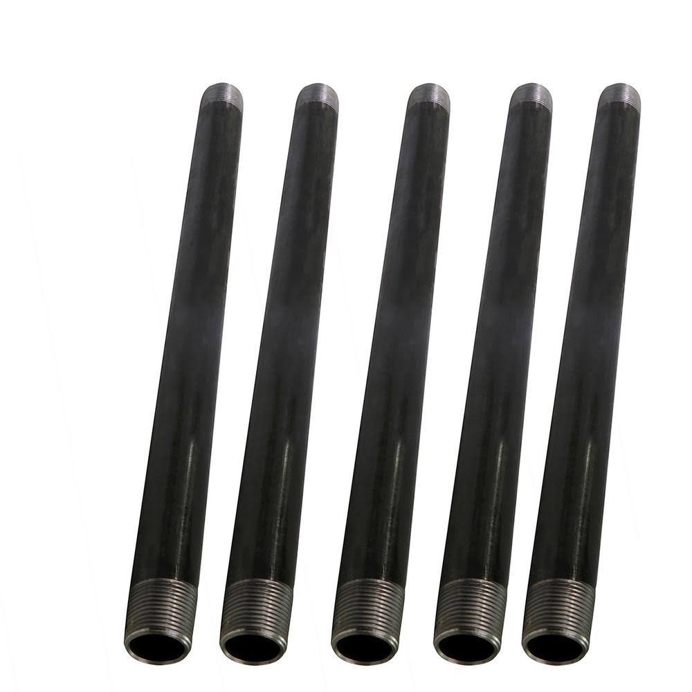 1 in. x 72 in. Black Steel Pipe (5-Pack)