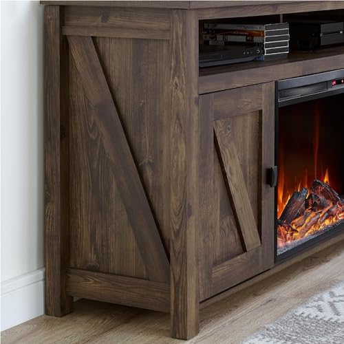 Ameriwood Home Farmington Electric Fireplace Console 50", Black Oak TV Stand