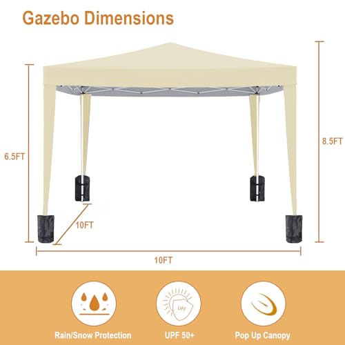 10x20 White Pop Up Canopy Tent Heavy Duty with 6 sidewalls Commercial Outdoor Party Tent Event Wedding Tents Instant Canopy Gazebo with Carry Bag UPF 50+ Waterproof Adjustable Height