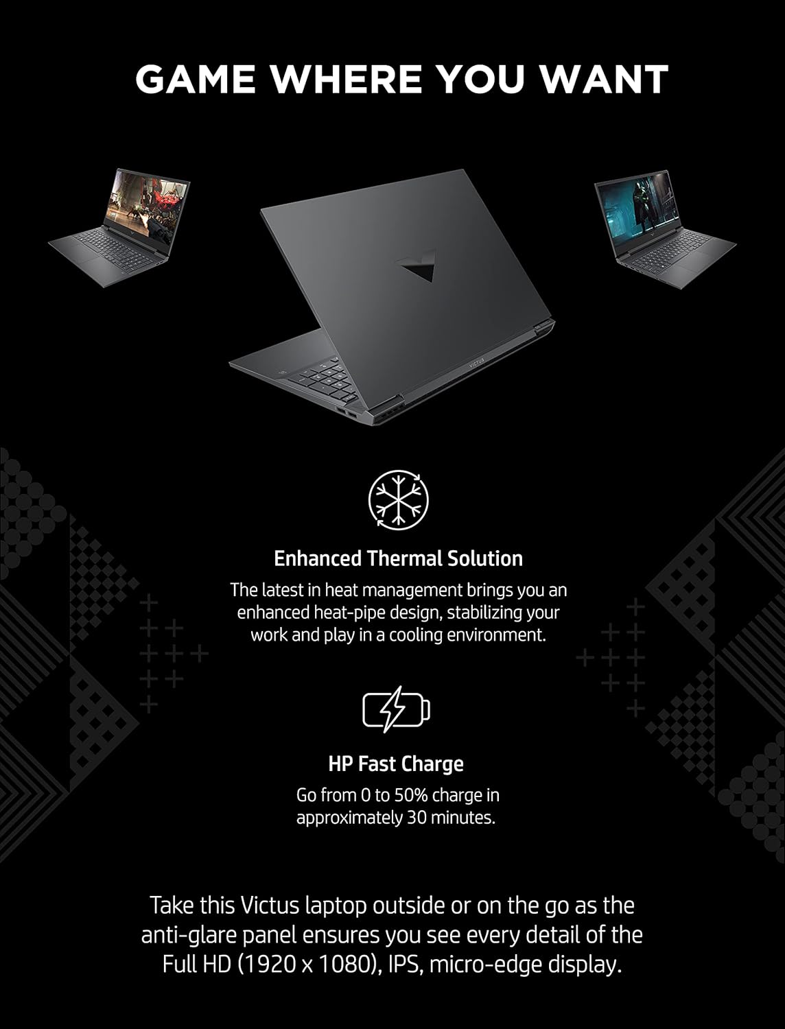 HP Victus 16 Gaming Laptop, NVIDIA GeForce RTX 3050 Ti, 11th Gen Intel Core i7-11800H, 8 GB RAM, 512 GB SSD, 144Hz Full HD Display, Windows 10 Home, Backlit Keyboard, Fast Charge (16-d0030nr, 2021)