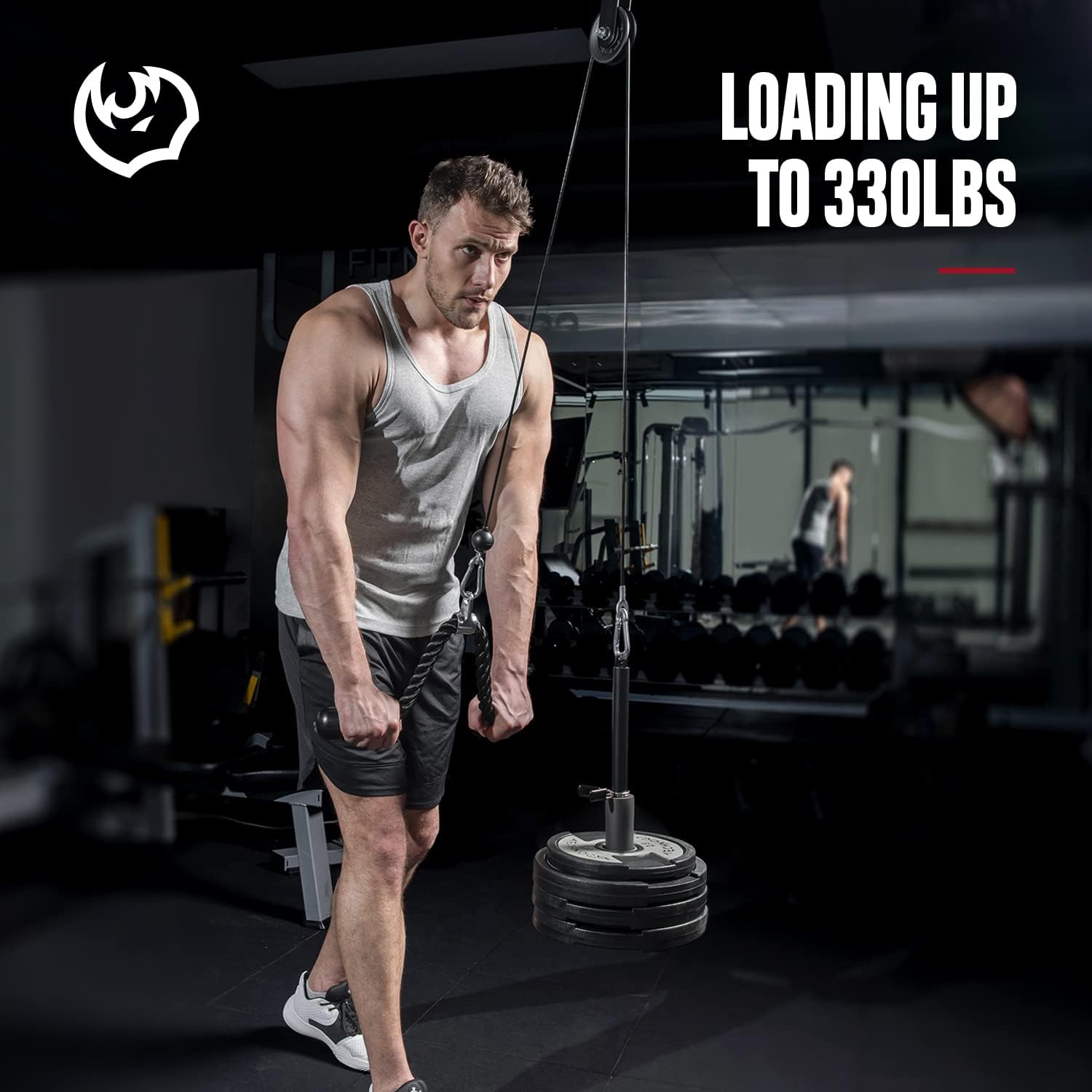 FitBeast Pulley System Gym, Cable Weight Pulley System for Gym LAT Pulldown, Biceps Curl Workout, Ideal Home Gym Equipment for Forearm, Shoulder, Strength Training