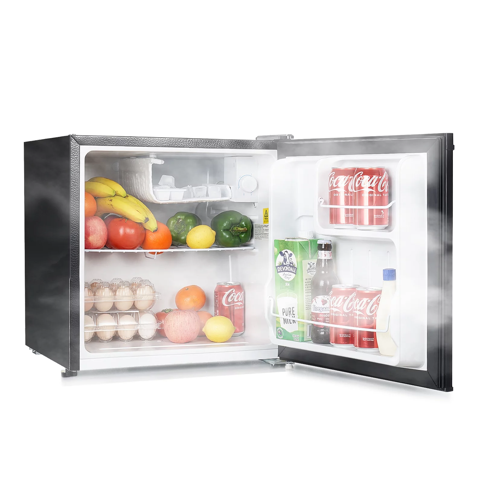 Upstreman 1.7 Cu.ft Mini Fridge with Freezer, Single Door Compact Refrigerator-Black