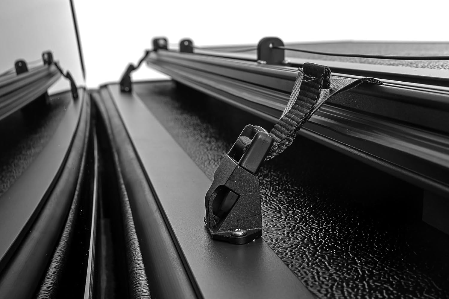 Rough Country Hard Low Profile Tri-Fold Truck Bed Tonneau Cover for Ford F-150 (2021-2024) - Fits 5'7" (67.1") Bed