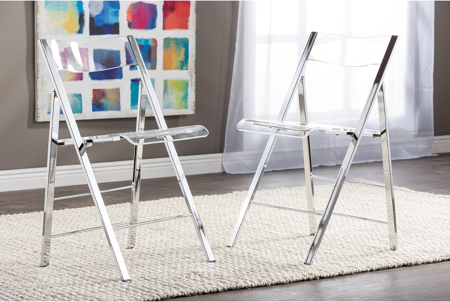 Baxton Studio Acrylic Foldable Chair, Medium