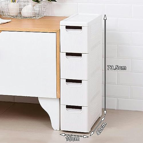 Bathroom Thin Floor Cabinet with Drawer, Toilet Side Storage Shelf, Freestanding Bathroom Storage Organizer for Bedroom, Hallway