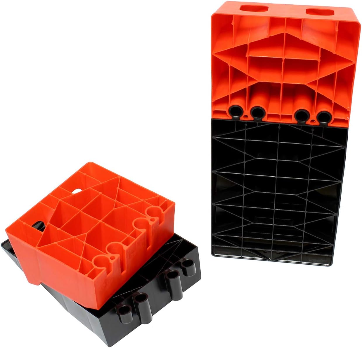 BISupply Tandem Axle Leveler Ramps – 3 Level RV Leveling Blocks Heavy Duty Separating Camper Leveling Ramps, 2 Pk Pack of 2