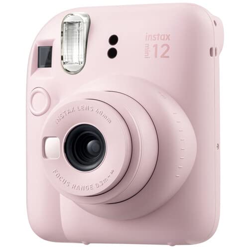 Fujifilm Instax Mini 12 Instant Camera Pastel Blue with 40 Sheets Fujifilm Instax Mini Film Bundle, Sunshine Photo Microfiber Cleaning Cloth Included