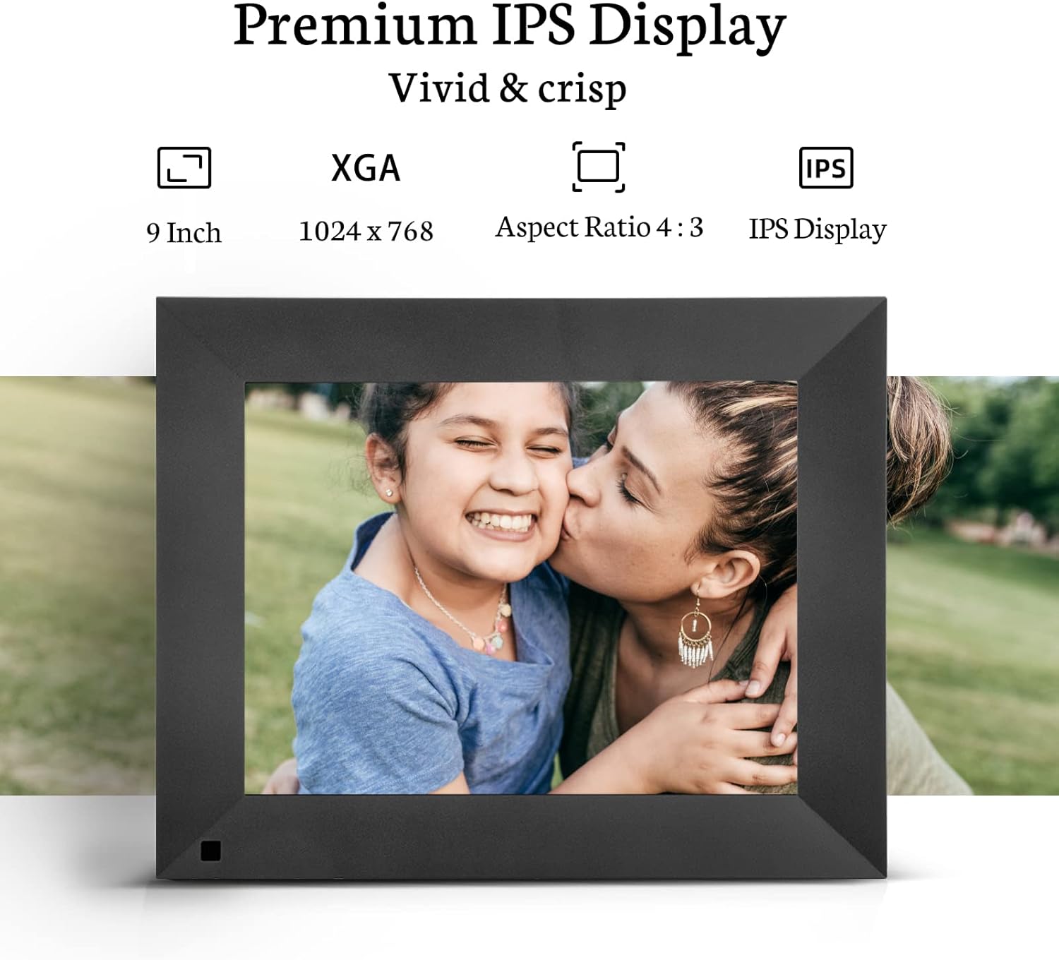 BSIMB Digital Picture Frame IPS Display, Wall-Mountable Electric Photo Frame with Remote Control, Place in Landscape&Portrait, Gift for Mother's Day