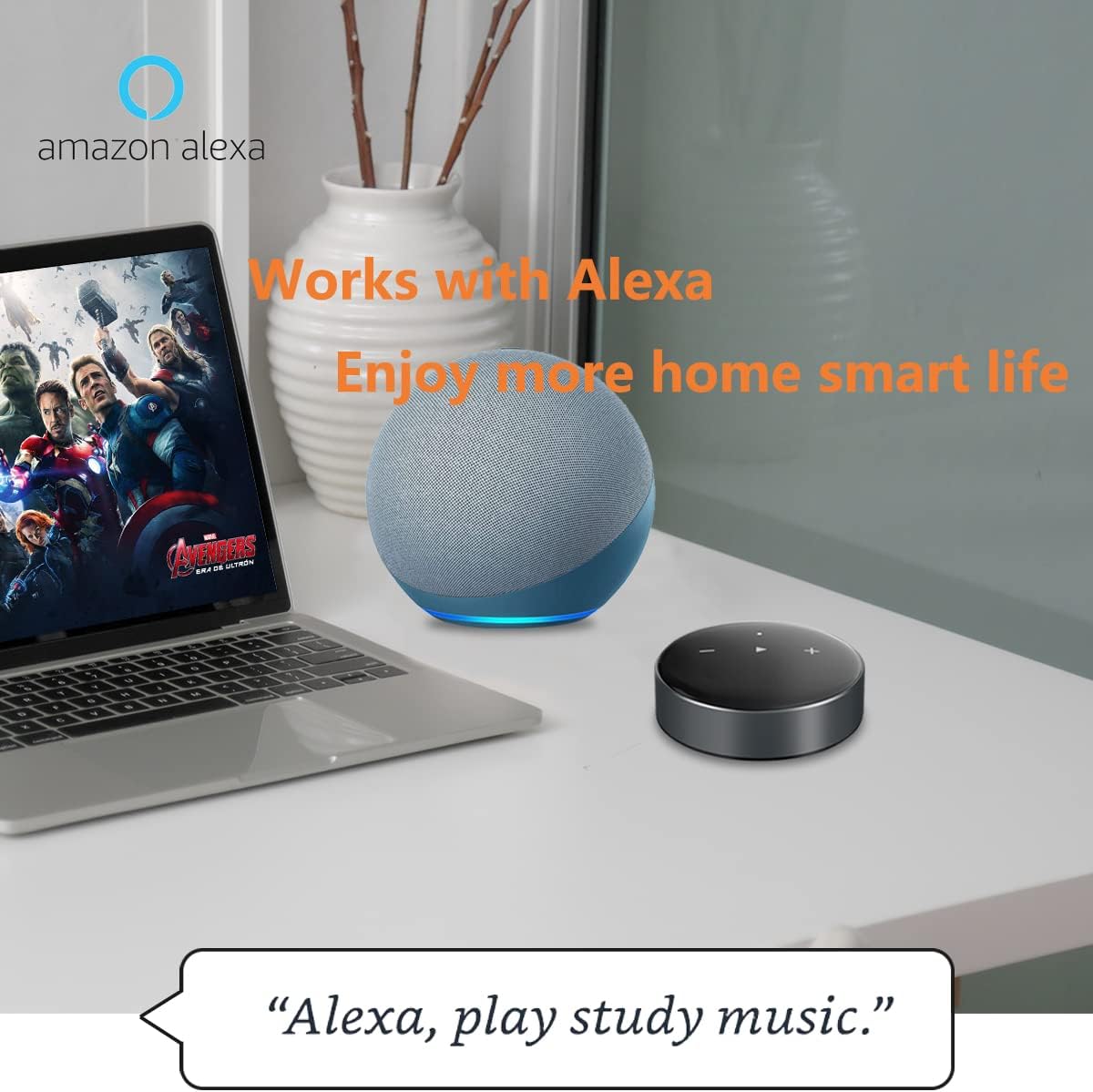 Wiim Mini Airplay 2 Music Streamer WiFi/Bluetooth Wireless Connection, Multiroom/Multizone Stereo Receiver Audio Adapter, Compatible with Alexa/Siri Voice Assistant, Spotify Tidal Connect etc.
