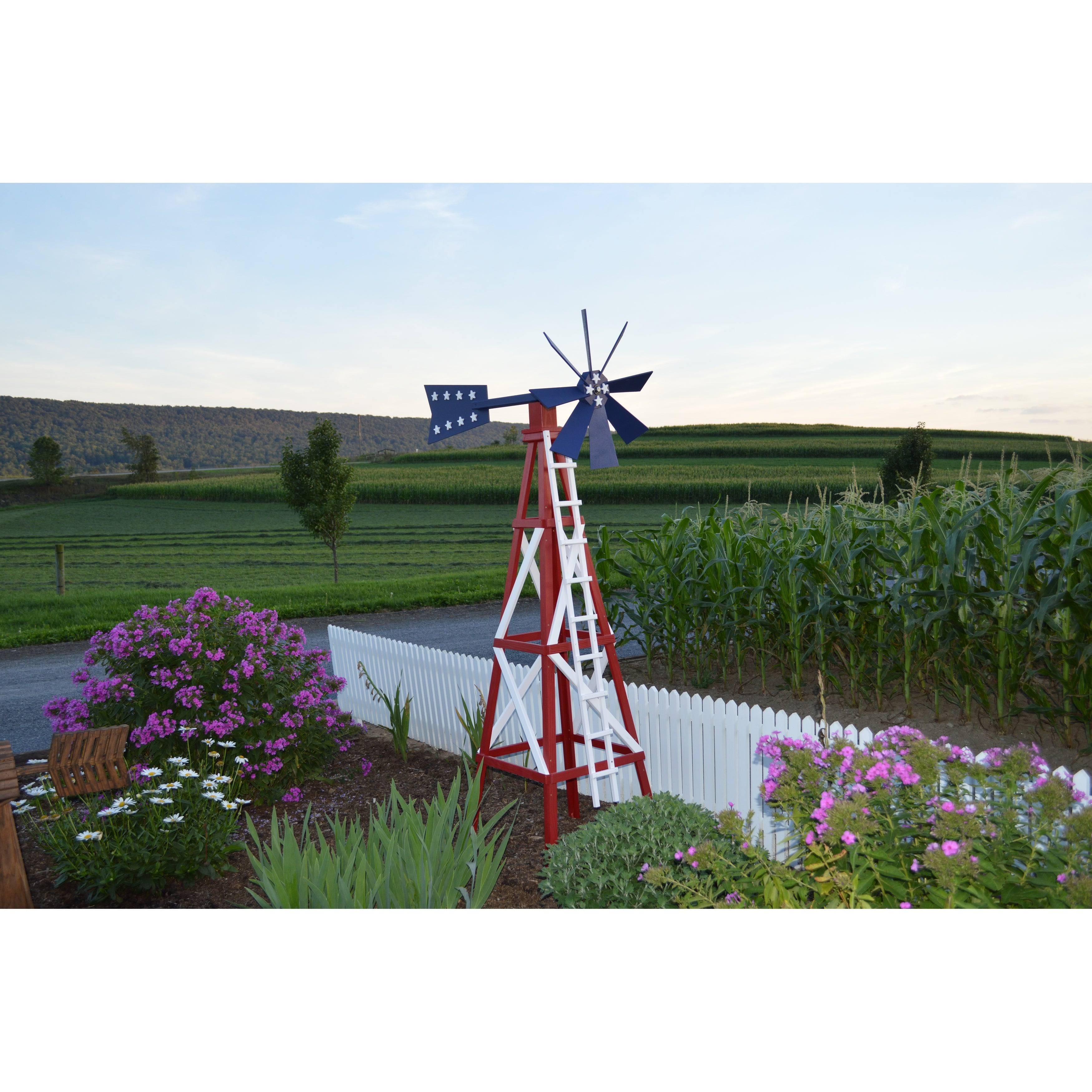 Farm Style Windmill - White