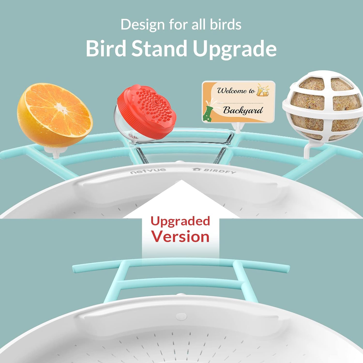NETVUE Birdfy Pro + Hummee Feeder - Bird Feeder with Camera, Wider Perch DIY Add-ons, Hummingbird Feeder, Suet Ball, Jelly Feeder, Auto Capture Bird Videos & Motion Detection, Ideal Gift for Family