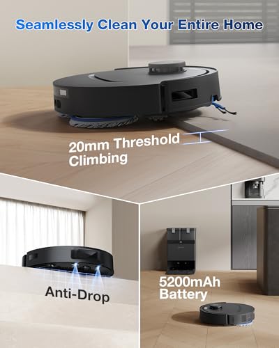 ECOVACS DEEBOT T30S Robot Vacuum and Mop, 11000Pa, ZeroTangle Technology, TruEdge Adaptive Edge Mopping, Hot Water Mop Washing, Self-Emptying, Self Refilling, Auto-Mop Lifting, Obstacle Avoidance