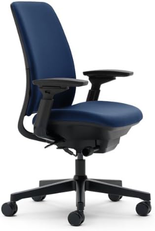 Steelcase Amia Task Chair: Adjustable Back Tension - LiveLumbar Support - Seat Slider - 4 Way Adjustable Arms - Black Frame/Black Fabric