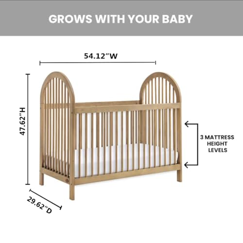 Everlee 3-in-1 Island Crib, Honey Wood