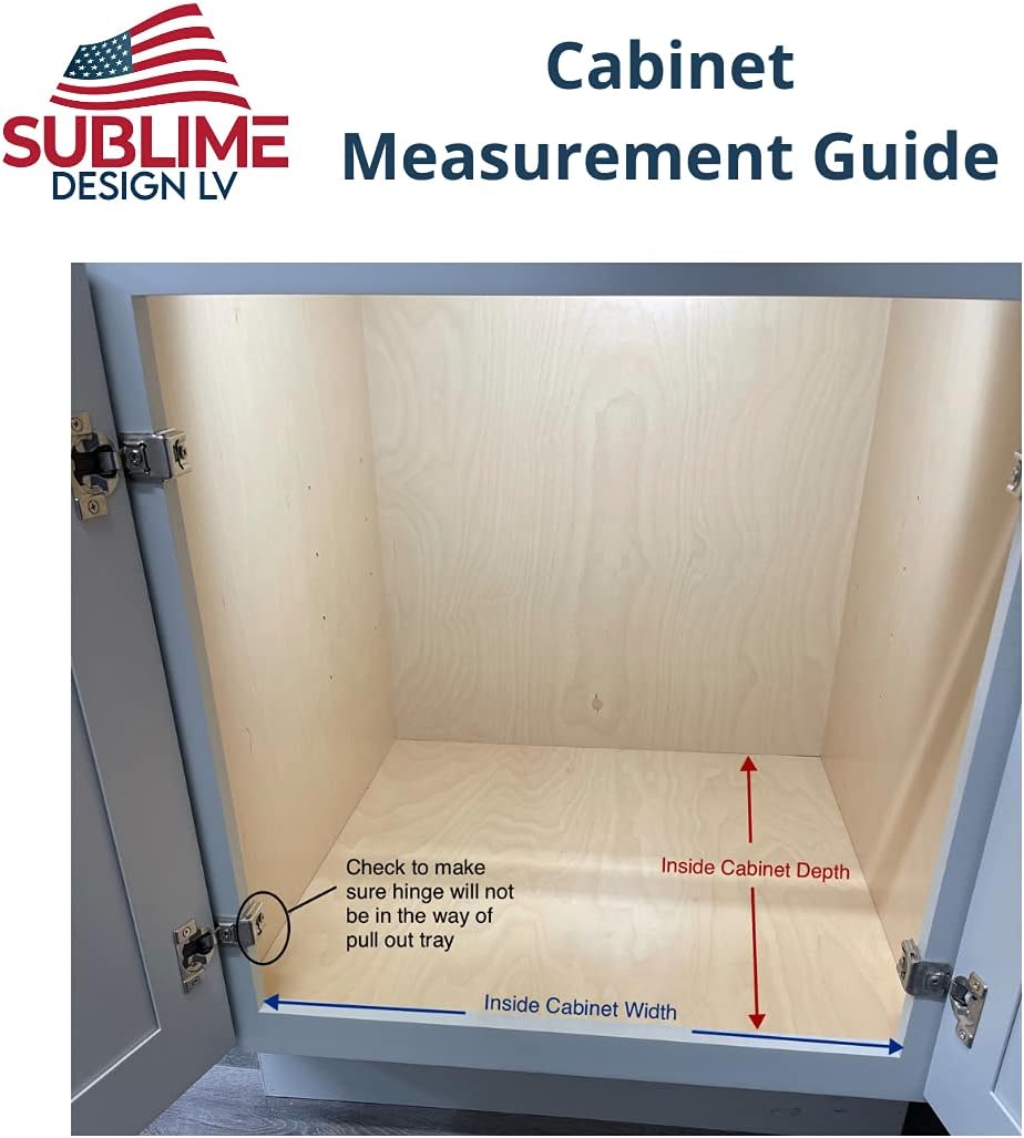 Sublime Design | Bottom Mount | Pull Out Tray | Baltic Birch Drawer for Kitchen Cabinets | Slide Out Shelves | Roll Out Cabinet Organizer (17 Wide)