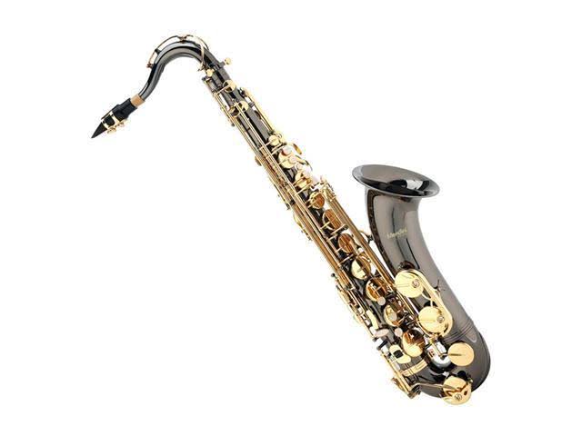 Mendini by Cecilio MTS-BNG+92D Black Nickel Plated and Gold Keys B Flat Tenor Saxophone with Tuner, Case, Mouthpiece, 10 Reeds a