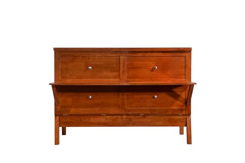 Amalfi Murphy Cabinet Chest Desk Bed with Drawers & USB Charging Station (Queen Size, Java)