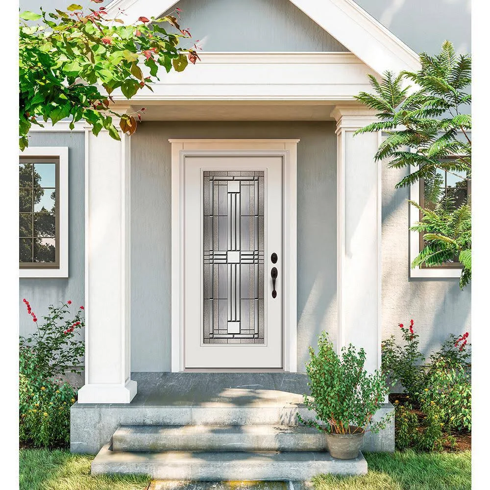 JELD-WEN 36 in. x 80 in. Full Lite Cordova Primed Steel Prehung Left-Hand Inswing Front Door w/Brickmould