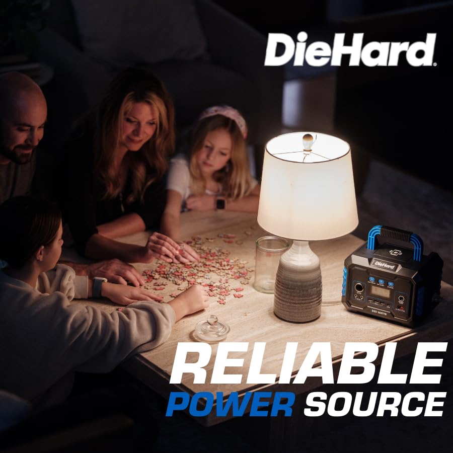 DieHard Portable Power Station 300-Watt (600-Watt Peak) - Quiet, Lightweight Solution for Home Backup, Weather Emergencies, Outdoor Recreation, Jobsite and more