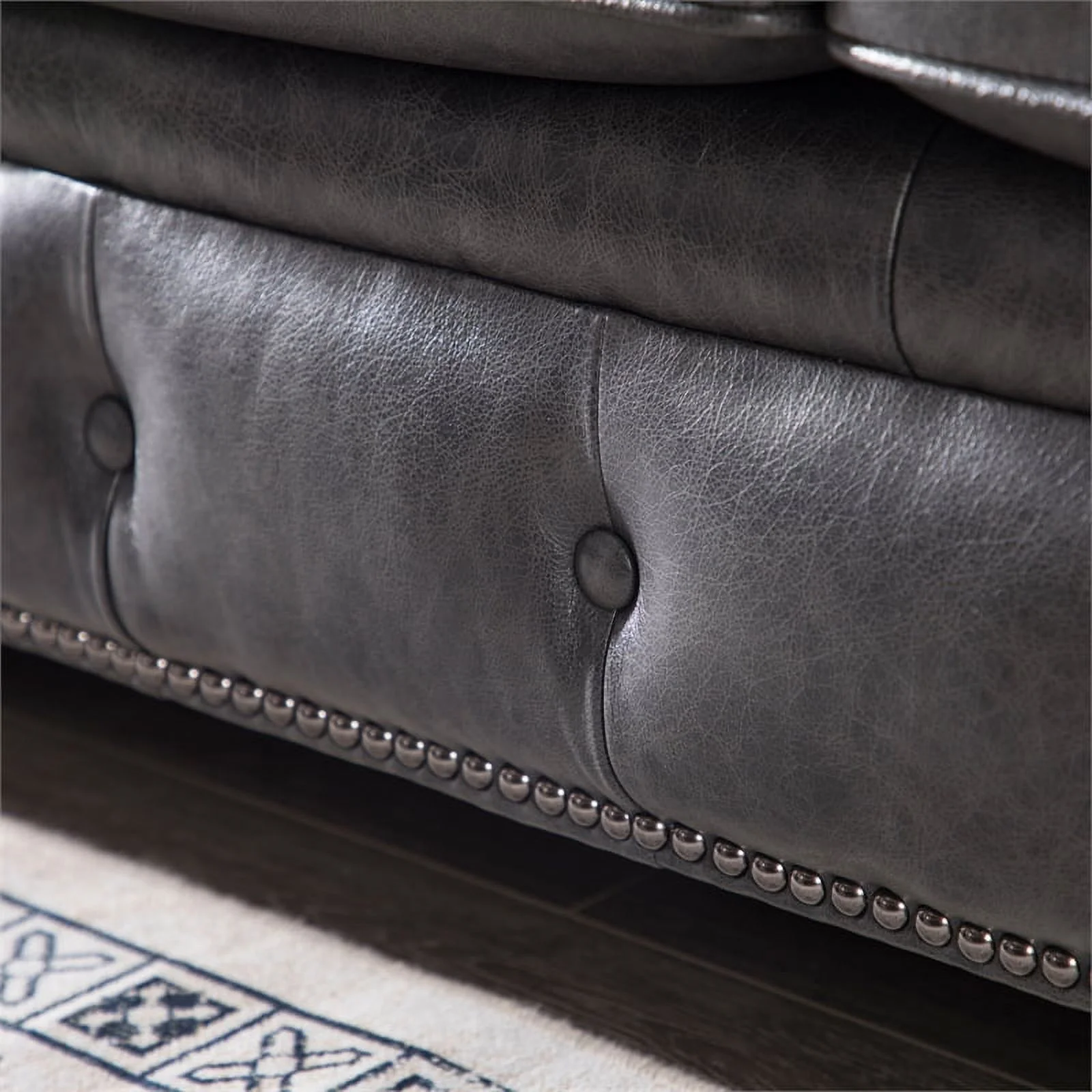 Brookfield Leather Chesterfield Sofa In Grey