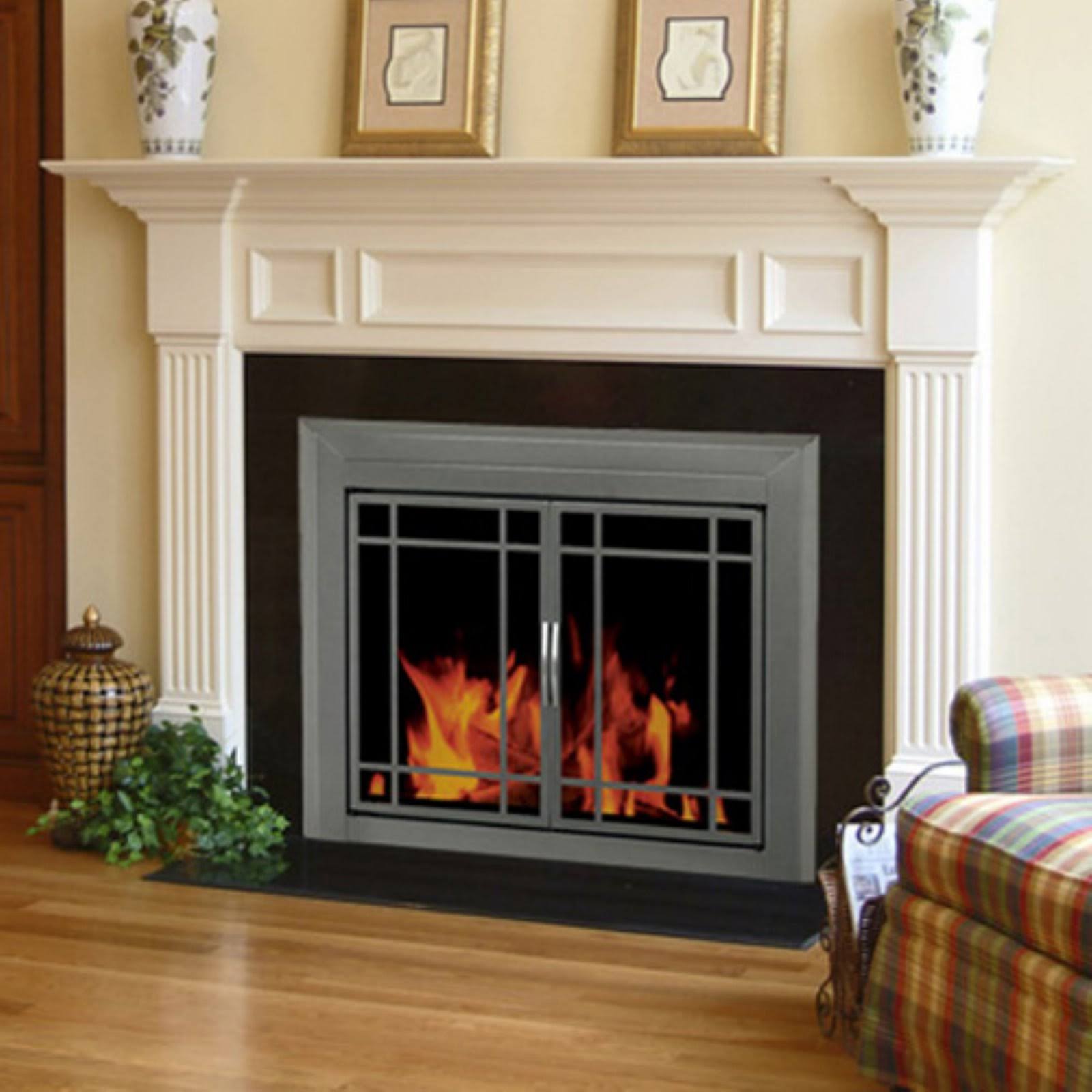 Pleasant Hearth Edinburg Small Glass Fireplace Doors