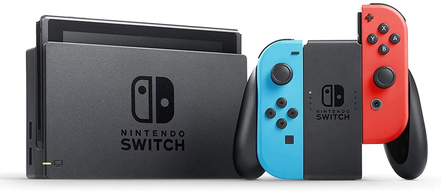 Newest Nintendo Switch 32GB Console with Neon Blue and Neon Red Joy-Con, 6.2" Touchscreen 1280x720 LCD Display, 802.11AC WiFi, Bluetooth 4.1 + Marxsol 12-in-1 Accessories Holiday Bundle