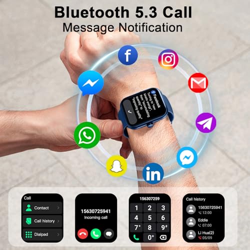 Smart Watch(Answer/Make Call), 1.96 HD Smartwatch for Men Women, 2025 New Fitness Watch with 112+ Sport Modes, Heart Rate, Sleep Monitor, Pedometer, IP68 Waterproof Activity Tracker for Android iOS